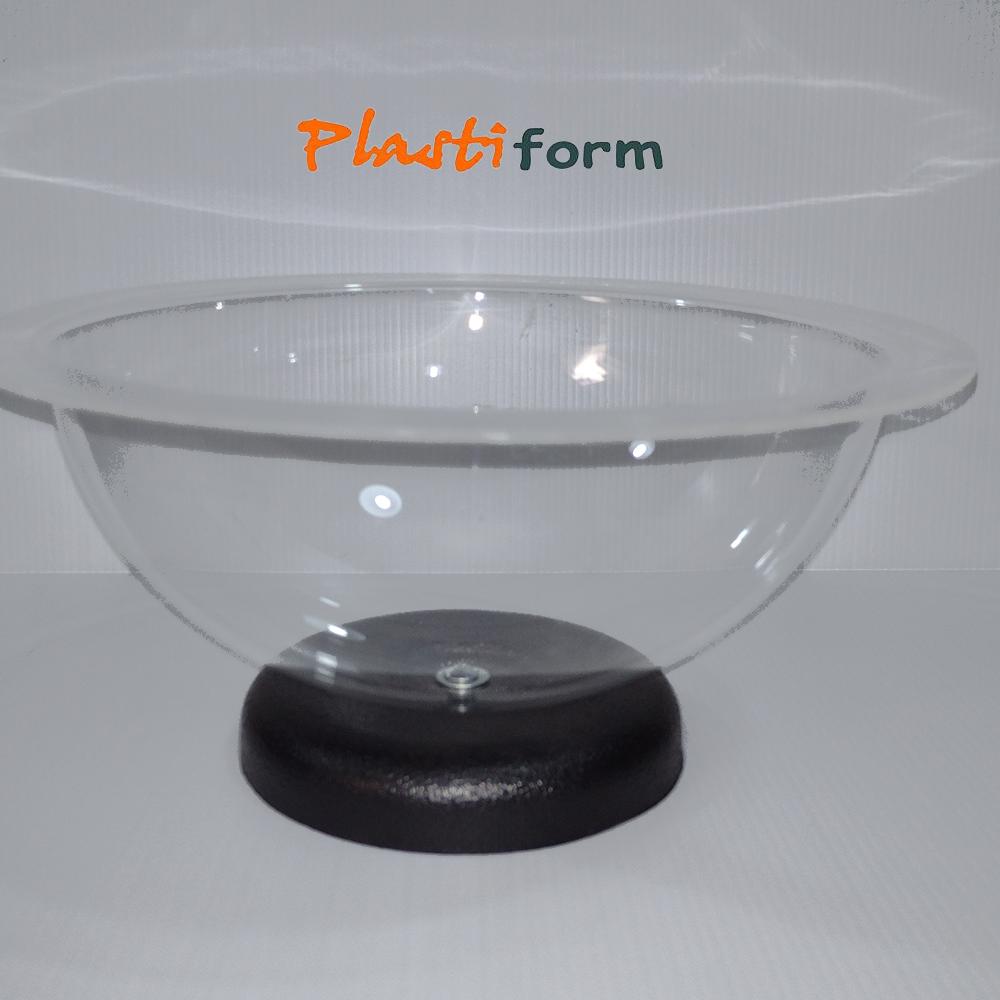Exhibidor Mesa Base Plástica con semi esfera acrílica de 300mm